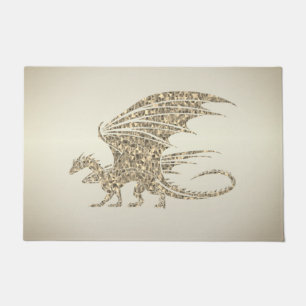 Phantastisch Mosaik Dragon Golden Fußmatte