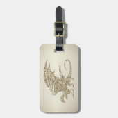 Phantastisch Mosaik Dragon Golden Gepäckanhänger (Vorderseite vertikal)