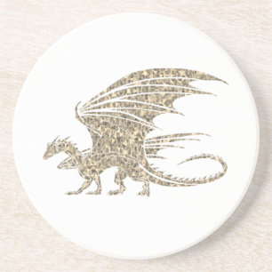 Phantastisch Mosaik Dragon Golden Getränkeuntersetzer