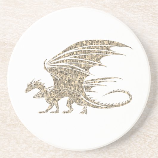 Phantastisch Mosaik Dragon Golden Getränkeuntersetzer (Vorne)