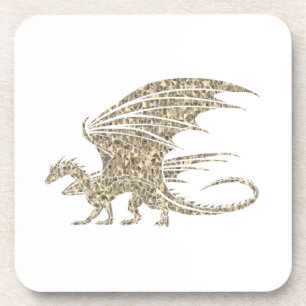 Phantastisch Mosaik Dragon Golden Getränkeuntersetzer