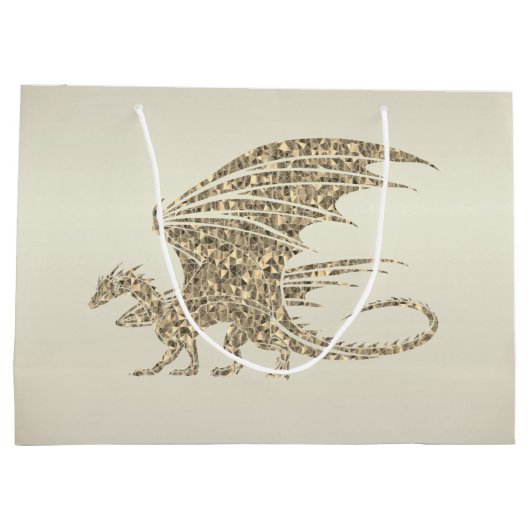 Phantastisch Mosaik Dragon Golden Große Geschenktüte (Rückseite)