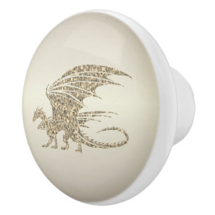 Phantastisch Mosaik Dragon Golden Keramikknauf