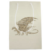 Phantastisch Mosaik Dragon Golden Mittlere Geschenktüte (Vorderseite)