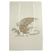 Phantastisch Mosaik Dragon Golden Mittlere Geschenktüte (Rückseite)