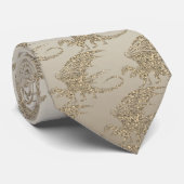 Phantastisch Mosaik Dragon Golden Neck Tie Krawatte (Gerollt)