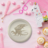 Phantastisch Mosaik Dragon Golden Pappteller (Party)