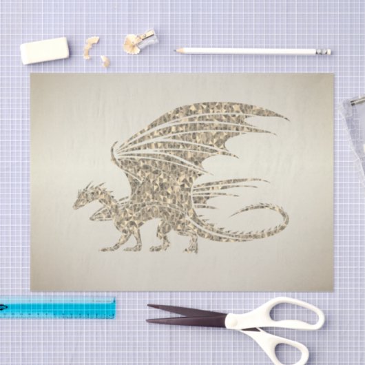 Phantastisch Mosaik Dragon Golden Seidenpapier (Handwerk)