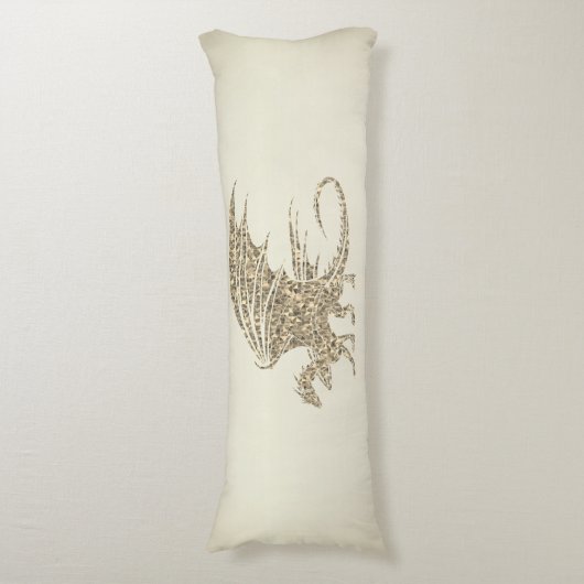 Phantastisch Mosaik Dragon Golden Seitenschläferkissen (Vorderseite Vertikal)