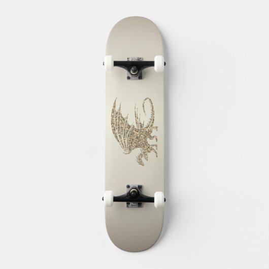 Phantastisch Mosaik Dragon Golden Skateboard (Vorderseite)