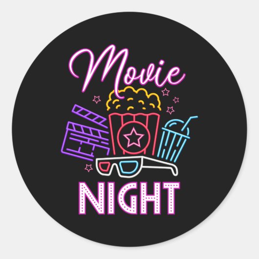 Phantastisch Movie Py Movie Night Runder Aufkleber (Vorderseite)