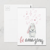 Phantastisch Music Bunny Postkarte (Vorne/Hinten)