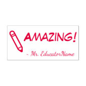 "Phantastisch!" + Name des Lehrers Rubber-Briefmar Permastempel (Design)