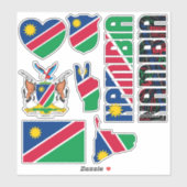 Phantastisch Namibia Shapes Staatssymbole Aufkleber (Blatt)