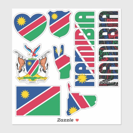 Phantastisch Namibia Shapes Staatssymbole Aufkleber (Blatt)