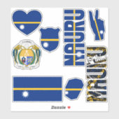 Phantastisch Nauru Shapes Staatssymbole Aufkleber (Blatt)