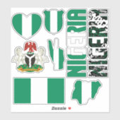 Phantastisch Nigeria formt Staatssymbole Aufkleber (Blatt)