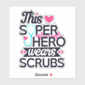 Phantastisch Nurse Superhero Sprichwort Typografie Aufkleber (Blatt)