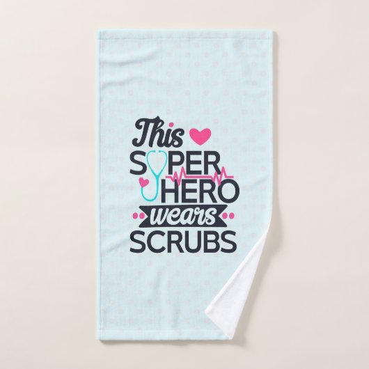 Phantastisch Nurse Superhero Sprichwort Typografie Badhandtuch Set (Handtuch)