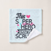 Phantastisch Nurse Superhero Sprichwort Typografie Badhandtuch Set (Waschlappen)