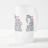 Phantastisch Nurse Superhero Sprichwort Typografie Mattglas Bierglas (VorderseiteRechts)