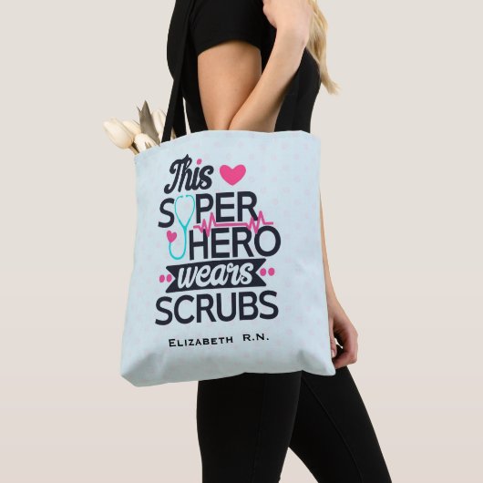 Phantastisch Nurse Superhero Sprichwort Typografie Tasche (Von Nahem)