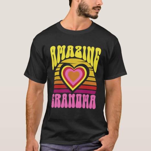Phantastisch Oma Niedlich Sunset Hearts Mother's D T-Shirt (Vorderseite)