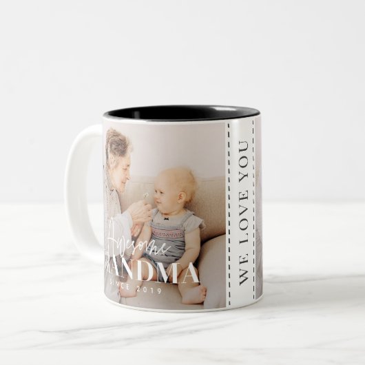 Phantastisch Oma Seit 20XX Einfaches elegantes Fot Zweifarbige Tasse (Vorderseite Links)