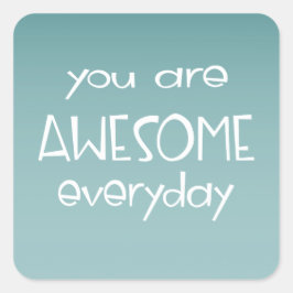 Phantastisch Ombre Aquamarin | Lehrersticker Quadratischer Aufkleber