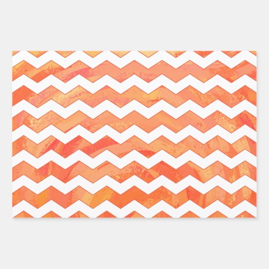 Phantastisch orange Farbkoordinierte Muster Geschenkpapier Set (Vorderseite 2)