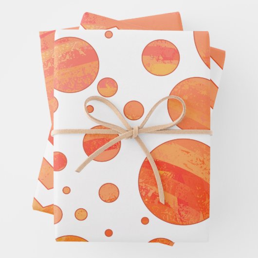 Phantastisch orange Farbkoordinierte Muster Geschenkpapier Set (Beispiel)