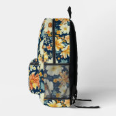 Phantastisch orangefarbene, zarte weiße Blume Bedruckter Rucksack (Rechts)