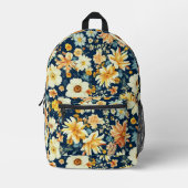 Phantastisch orangefarbene, zarte weiße Blume Bedruckter Rucksack (Vorderseite)