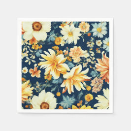 Phantastisch orangefarbene, zarte weiße Blume Serviette