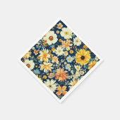 Phantastisch orangefarbene, zarte weiße Blume Serviette (Ecke)