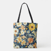Phantastisch orangefarbene, zarte weiße Blume Tasche (Rückseite)