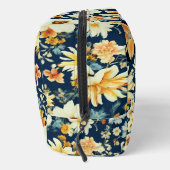 Phantastisch orangefarbene, zarte weiße Blume Waschbeutel (Rechts)