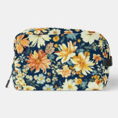 Phantastisch orangefarbene, zarte weiße Blume Waschbeutel (Rückseite)