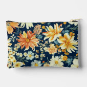 Phantastisch orangefarbene, zarte weiße Blume Zubehörtasche (Rückseite)