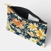 Phantastisch orangefarbene, zarte weiße Blume Zubehörtasche (Offen)