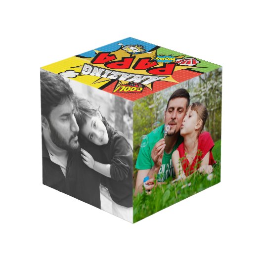 Phantastisch Papa Foto Cube Würfel (Rückseite Schrägansicht)