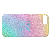 Phantastisch Pastel Glitzer Mit Monogramm Girl Case-Mate iPhone Hülle (Rückseite (Horizontal))