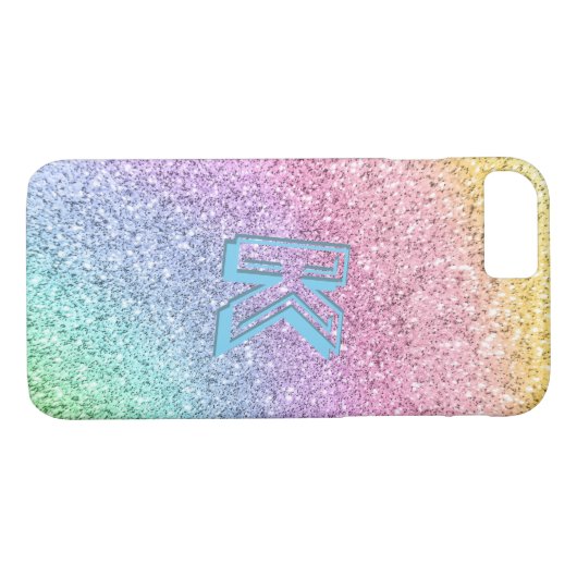 Phantastisch Pastel Glitzer Mit Monogramm Girl Case-Mate iPhone Hülle (Rückseite (Horizontal))