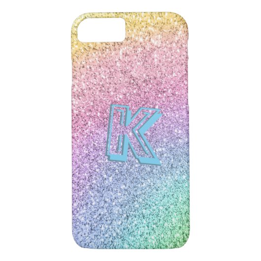 Phantastisch Pastel Glitzer Mit Monogramm Girl Case-Mate iPhone Hülle (Rückseite)