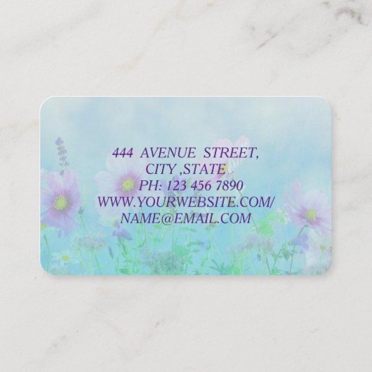 Phantastisch Perfect Modern Blume Visitenkarte (Rückseite)