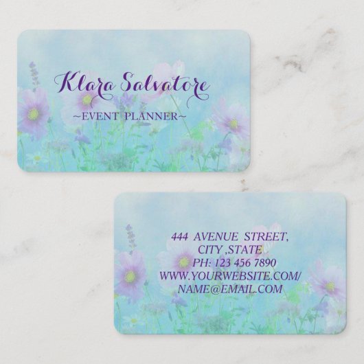 Phantastisch Perfect Modern Blume Visitenkarte (Vorne/Hinten)