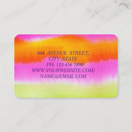 Phantastisch Perfekt, modern und farbenfroh Visitenkarte (Rückseite)