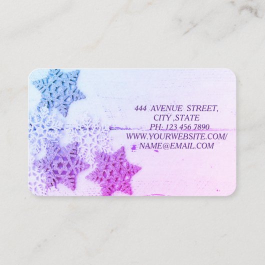 Phantastisch Perfekt Weihnachten Lila Schneeflocke Visitenkarte (Rückseite)