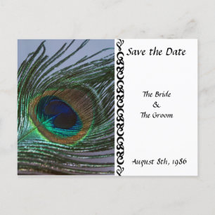 Phantastisch PfauenSave the Date Postkarte