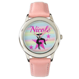 PHANTASTISCH PINK GYMNASTICS-DESIGN ARMBANDUHR